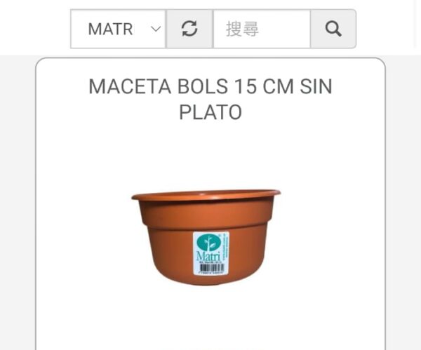 MACETA BOLS 15 CM SIN PLATO