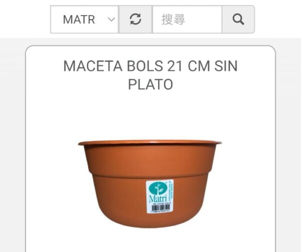 MACETA BOLS 21 CM SIN PLATO